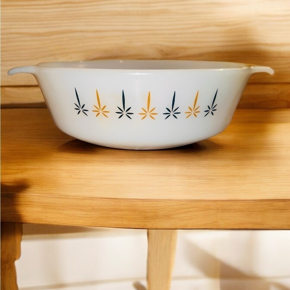 Fire King Round Bowl Candle Glow #436 1qt Anchor Hocking Made In USA Vintage